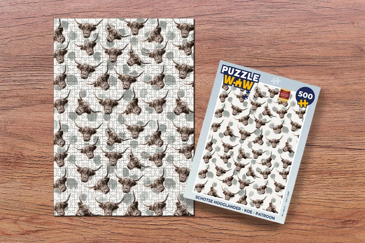 PuzzleWow Schotse Hooglander Legpuzzel 500 Stuks - Multicolor