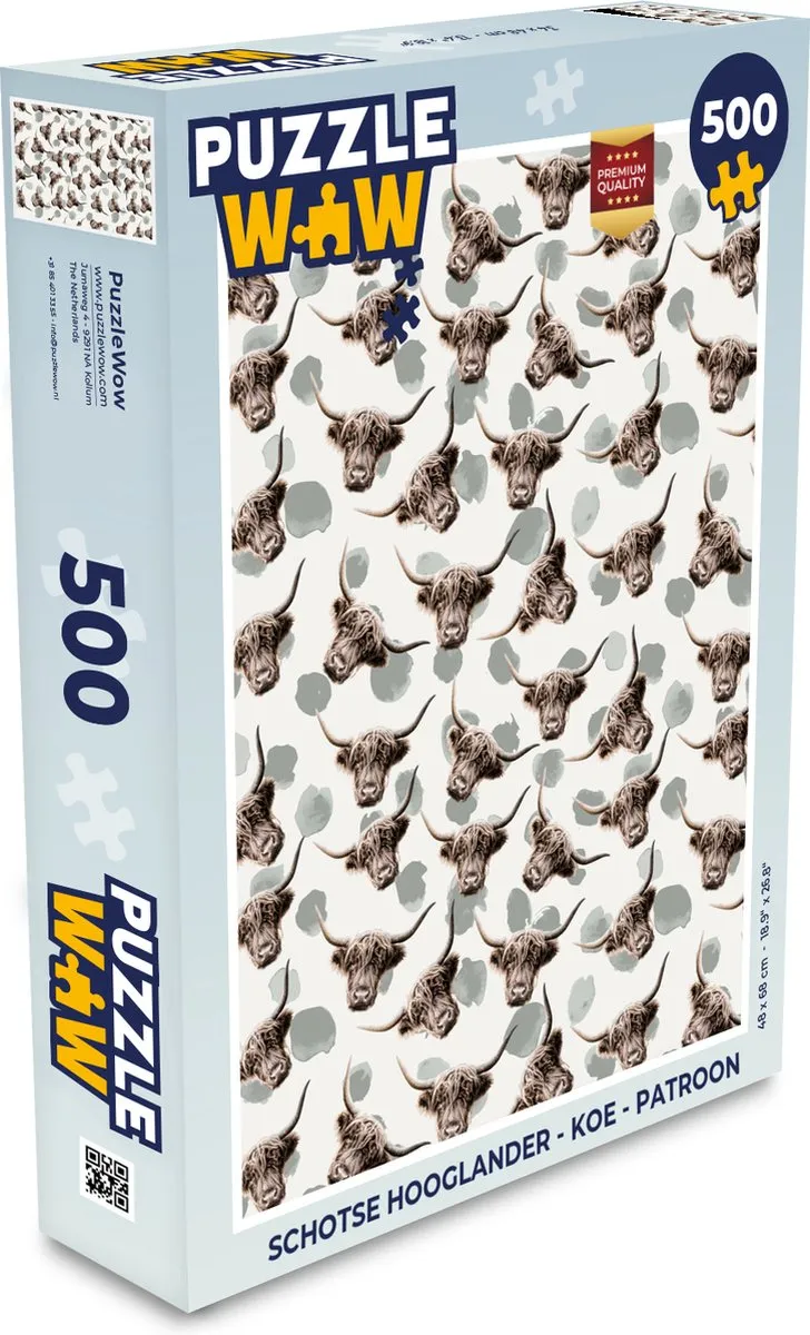 PuzzleWow Schotse Hooglander Legpuzzel 500 Stuks