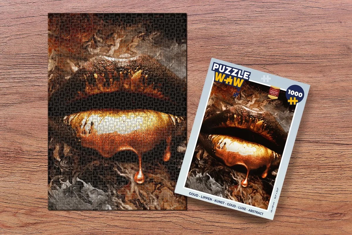 PuzzleWow Lippen Kunst Abstract Legpuzzel 1000 Stuks - Multicolor