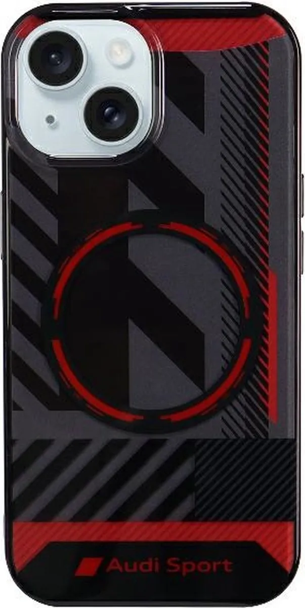 Audi IML Sport Back Case MagSafe iPhone 15 Plus - Zwart - afbeelding 6 van 6