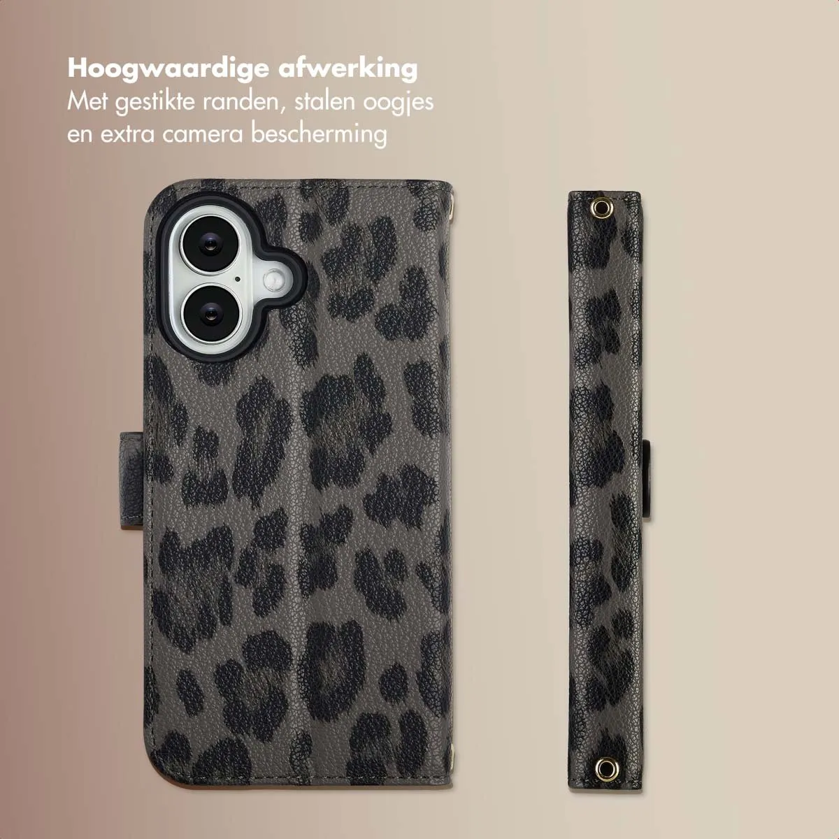 Selencia Hoesje iPhone 16 Sabi Bookcase - Zwart
