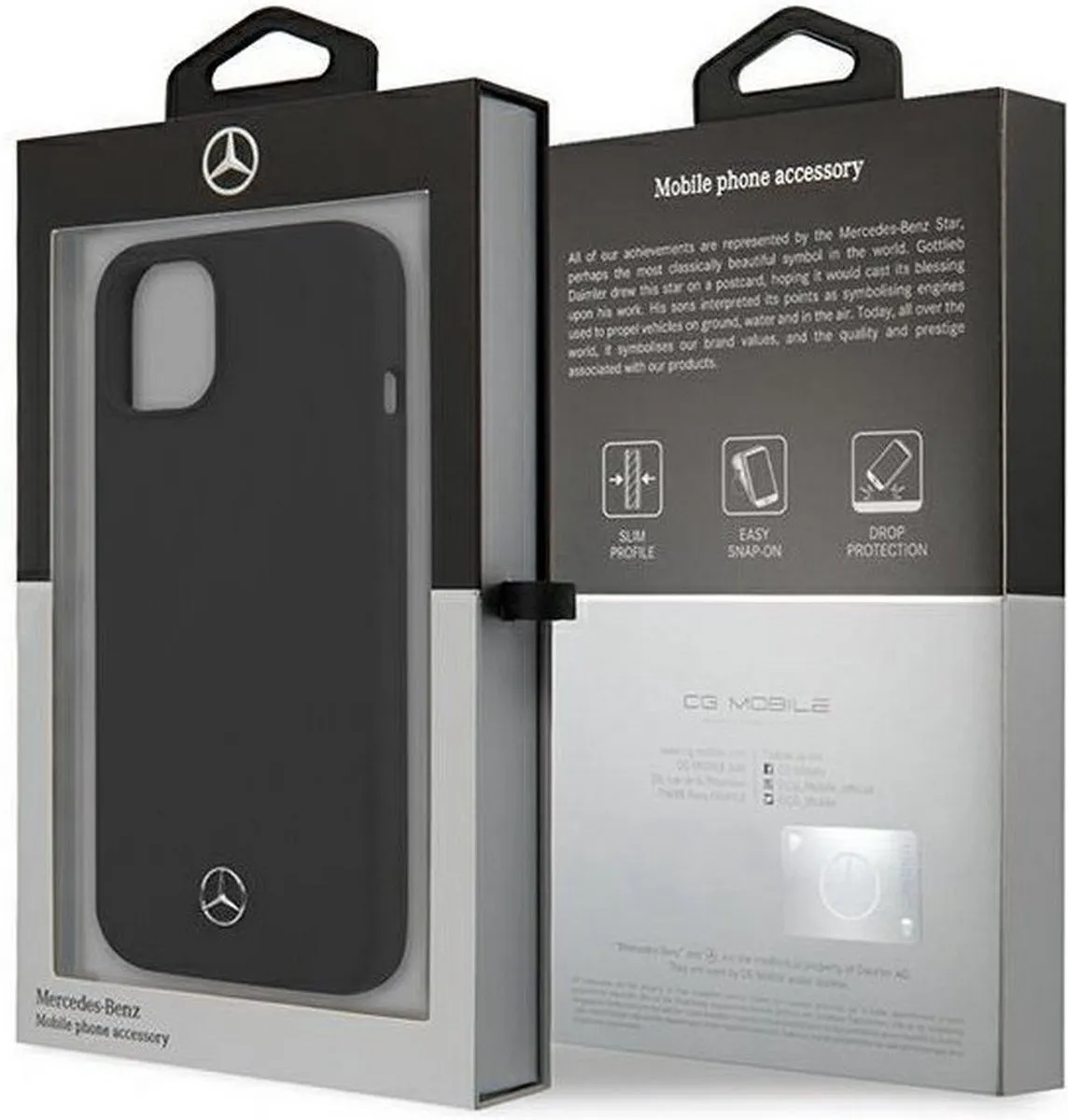 Mercedes-Benz Silicone Backcover iPhone 13 Mini - Zwart - afbeelding 6 van 6
