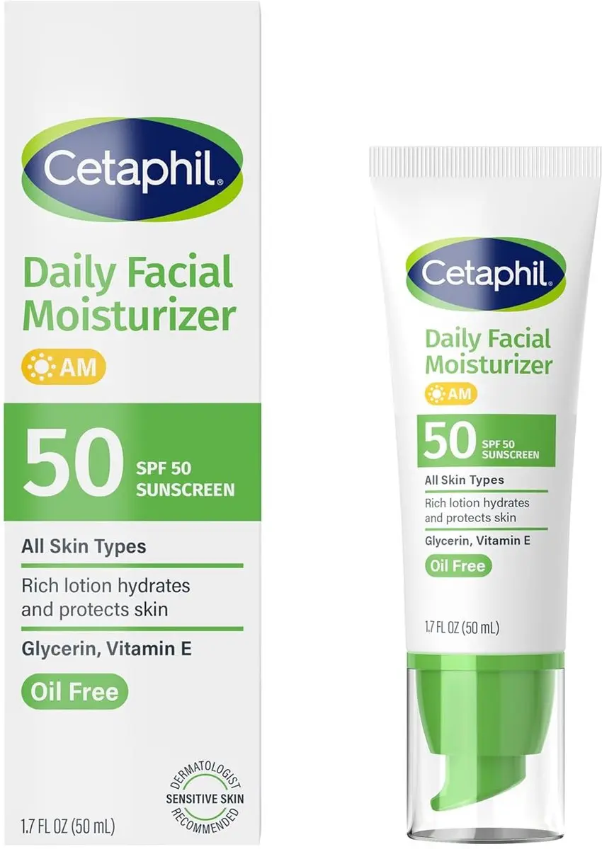 Cetaphil, dagelijkse gezichtsbevochtiger, SPF 50+, 1,7 fl oz (50 ml)
