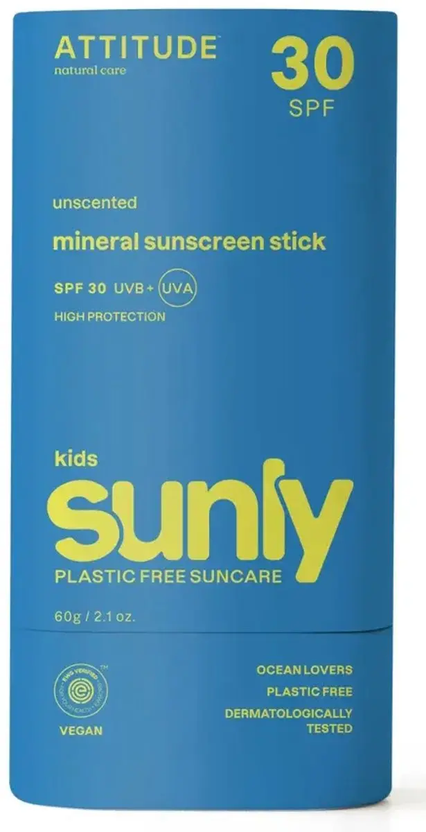 Attitude Sunly Kids Mineral Gezichtsstick SPF 30 60g - afbeelding 3 van 4