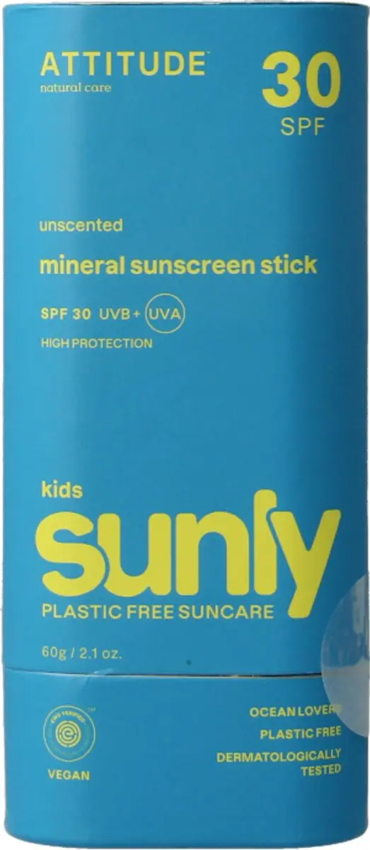 Attitude Sunly Kids Mineral Gezichtsstick SPF 30 60g - afbeelding 4 van 4