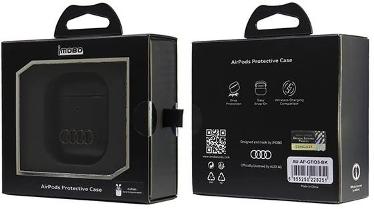 Audi Leather Big Logo AirPods Hoesje - Zwart - afbeelding 6 van 6