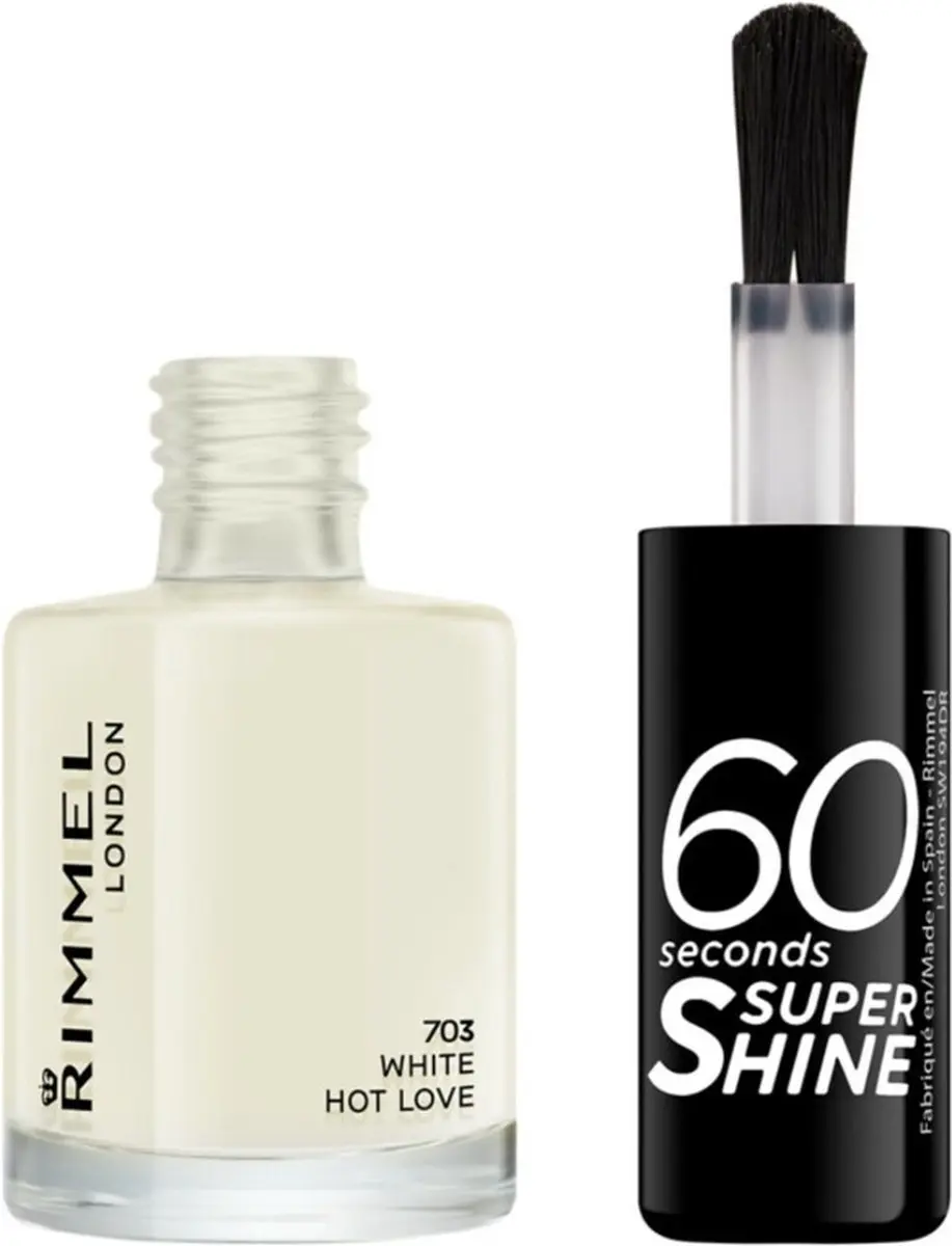 Rimmel London 60 Seconds SuperShine 703 White Hot Love Nagellak - 3x8ml - afbeelding 6 van 6