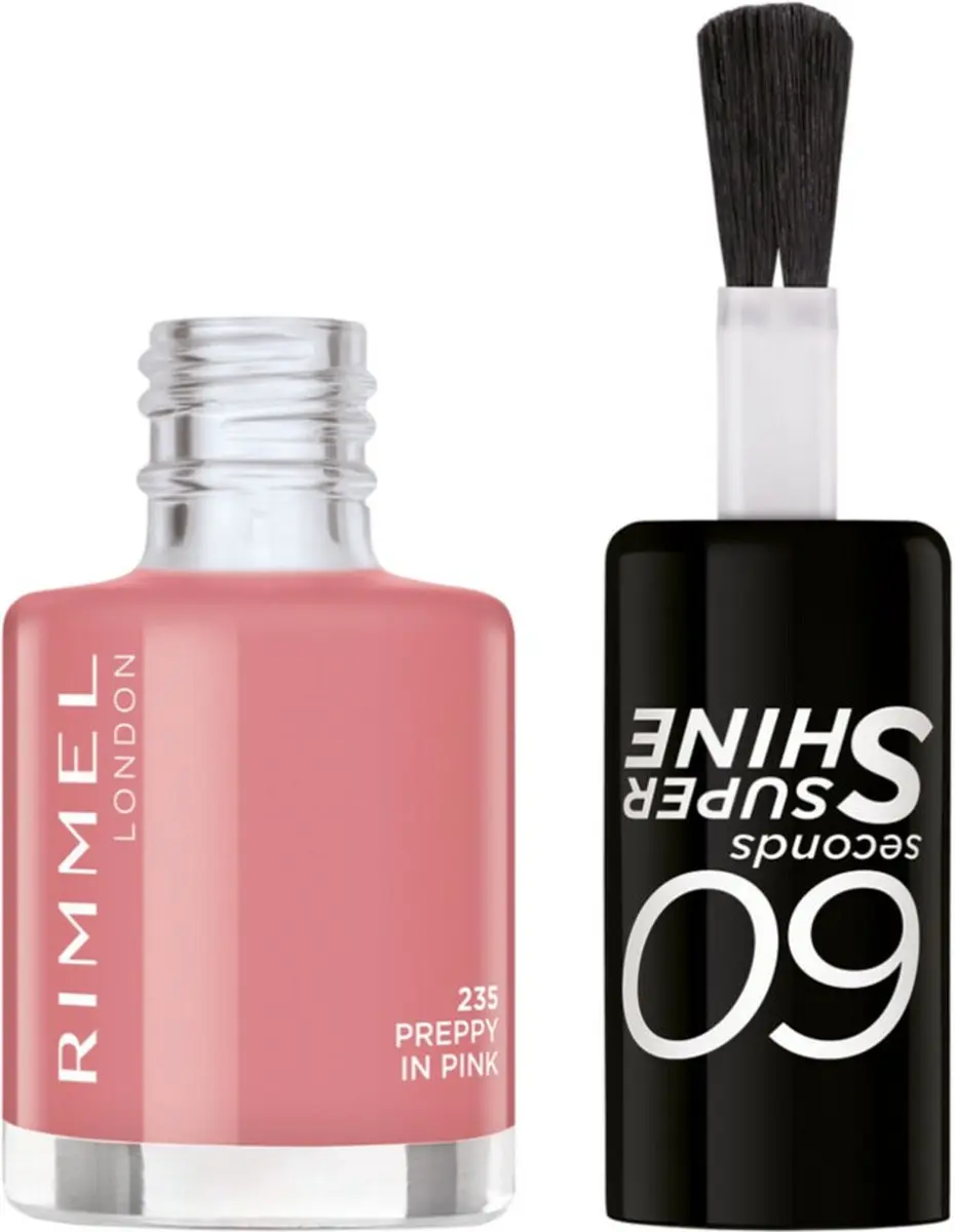 Rimmel London Nagellak 60 Seconds SuperShine 235 Preppy In Pink - 24ml - afbeelding 6 van 6