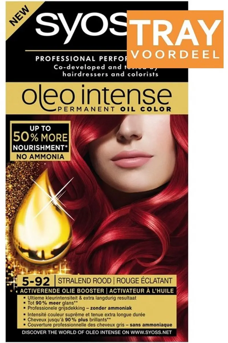 Syoss Oleo Intense Haarverf 5-92 Stralend Rood - 36x - afbeelding 2 van 6