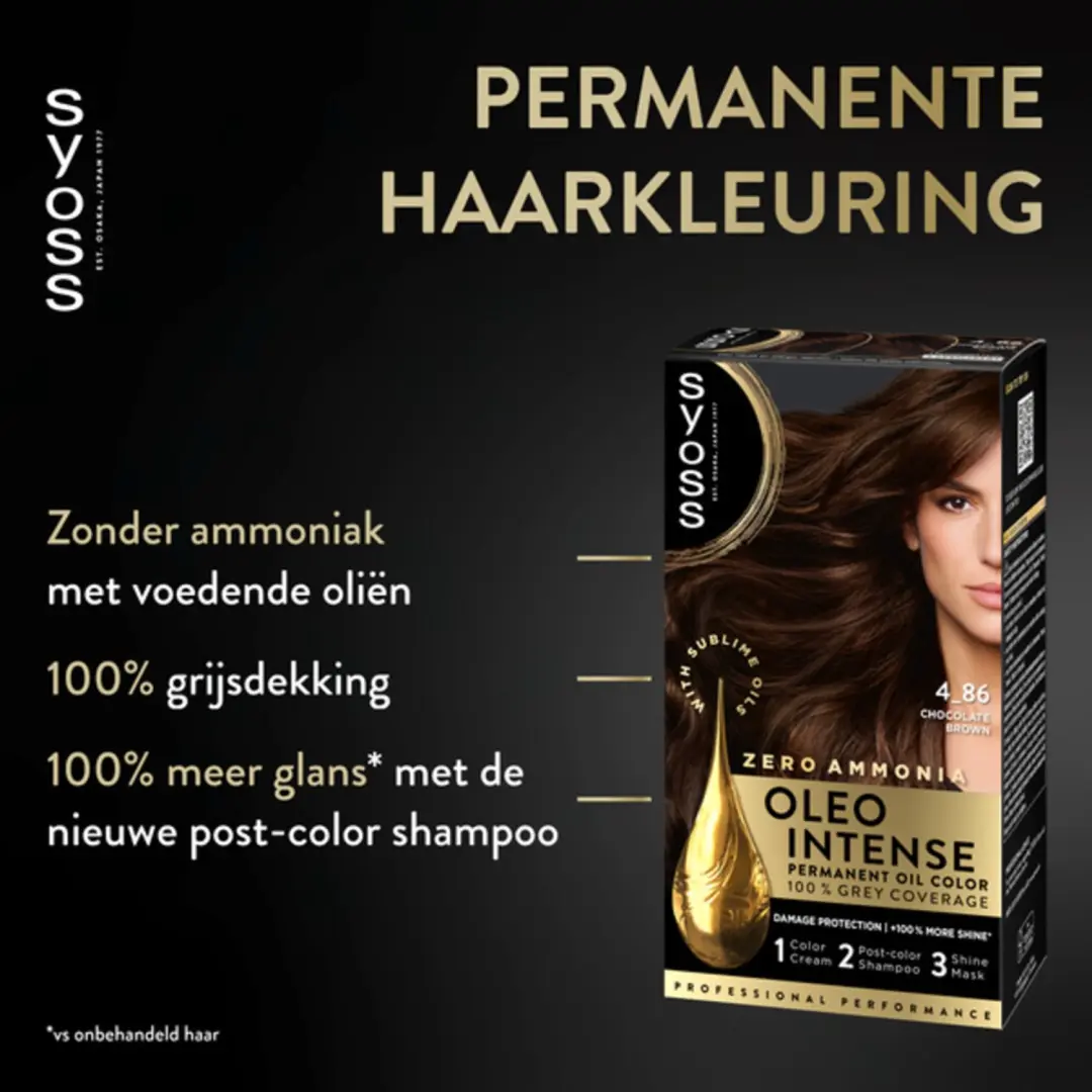Syoss Oleo Intense Haarverf 4-86 Fluweelbruin - 36x - afbeelding 5 van 6