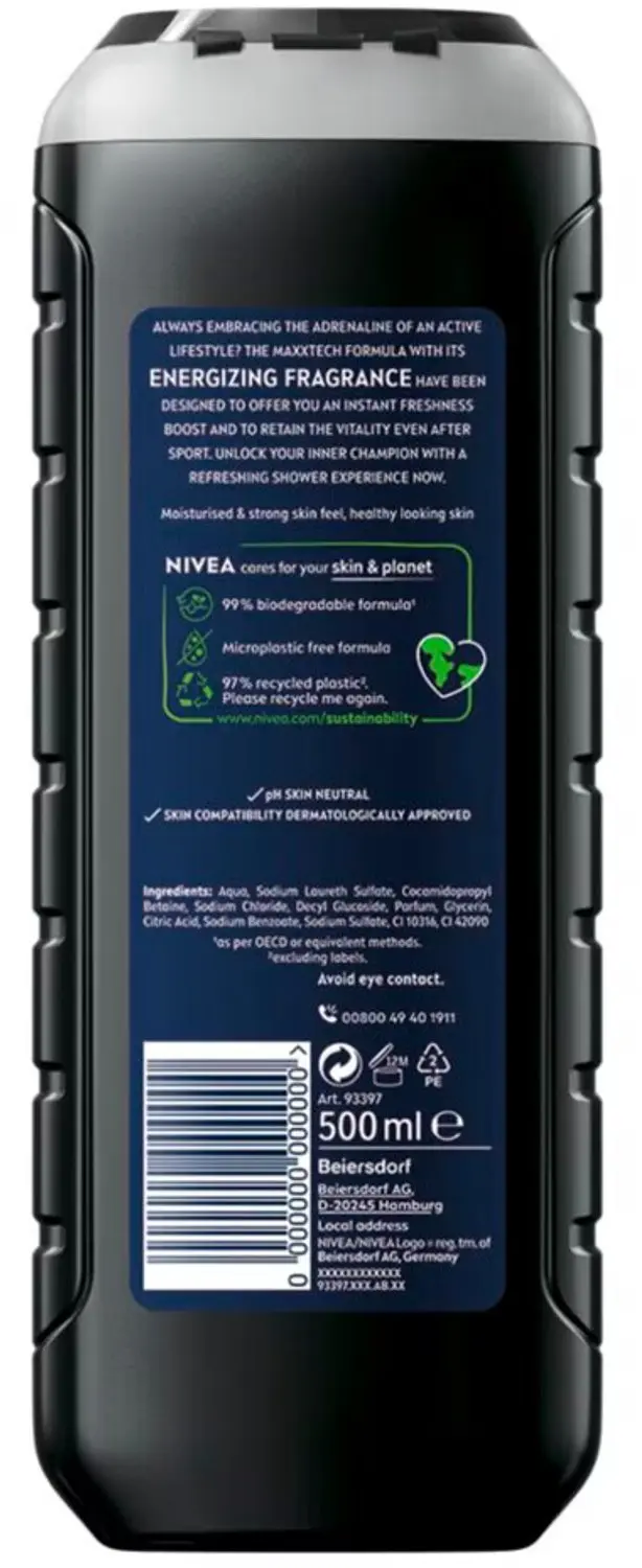 NIVEA Men Deep Extreme 3-in-1 Douchegel 500ml - afbeelding 2 van 3