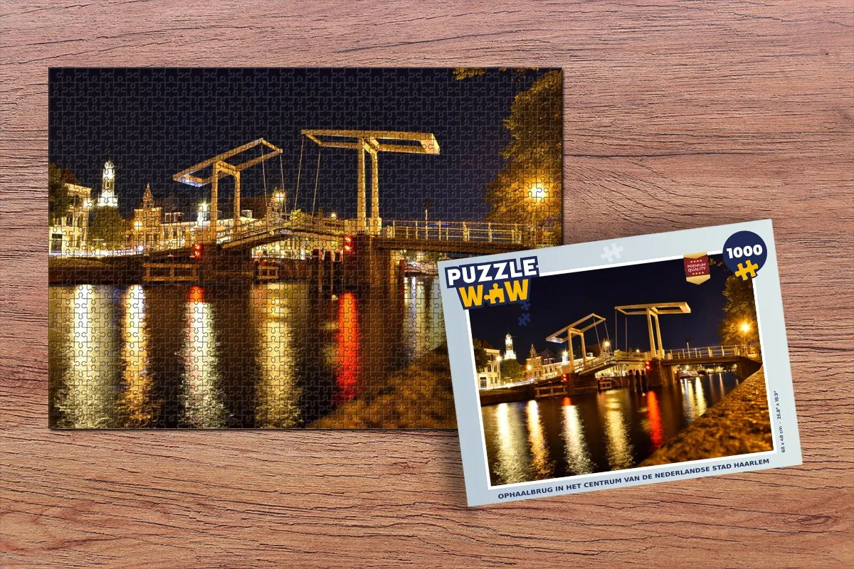 PuzzleWow Haarlem Brug Water Legpuzzel 1000 Stuks - Multicolor