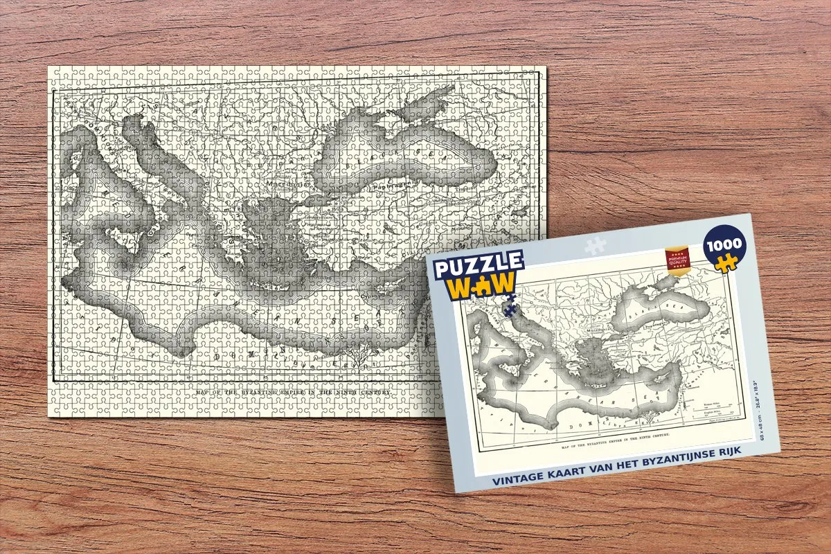 PuzzleWow Vintage Geschiedenis Landkaart Legpuzzel 1000 Stuks - Multicolor