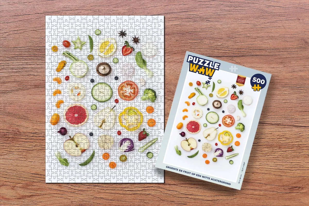 PuzzleWow Groente en fruit Legpuzzel 500 Stuks - Multicolor