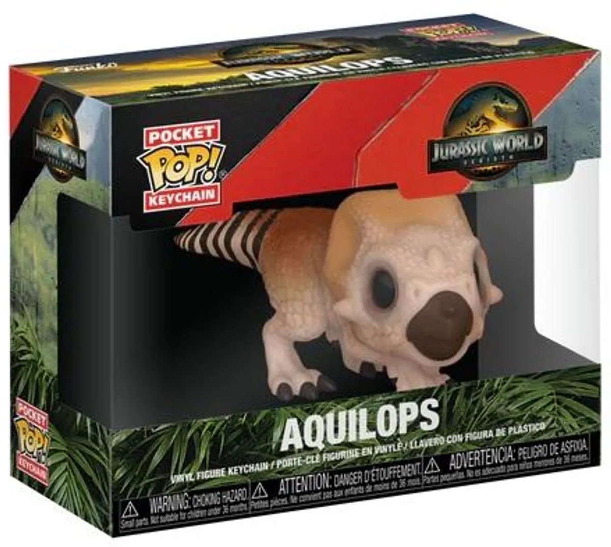Jurassic World Aquilops Pocket Pop Keychain - Beige/Bruin