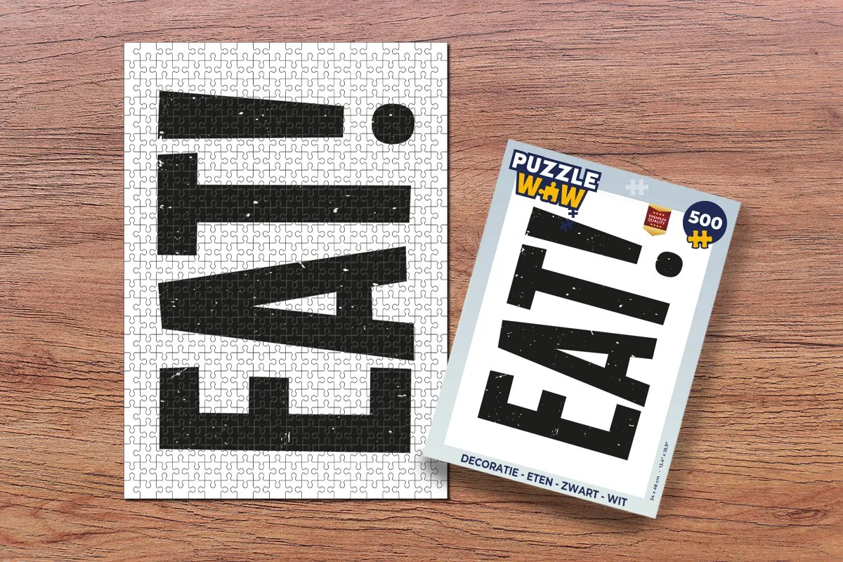 PuzzleWow Eten Legpuzzel 500 Stuks - Zwart/Wit