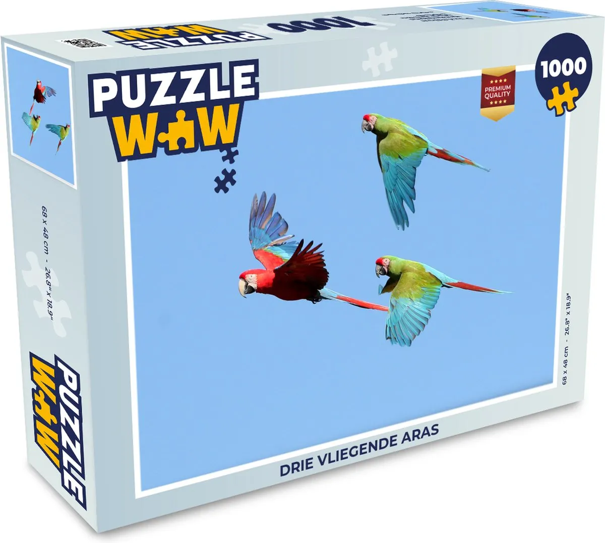 PuzzleWow Drie vliegende aras Legpuzzel 1000 Stuks