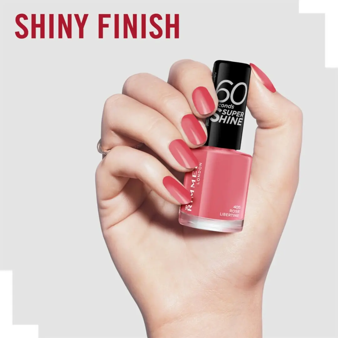 Rimmel 60 Seconds SuperShine Nagellak 405 Rose Libertine - 24ml - afbeelding 5 van 6