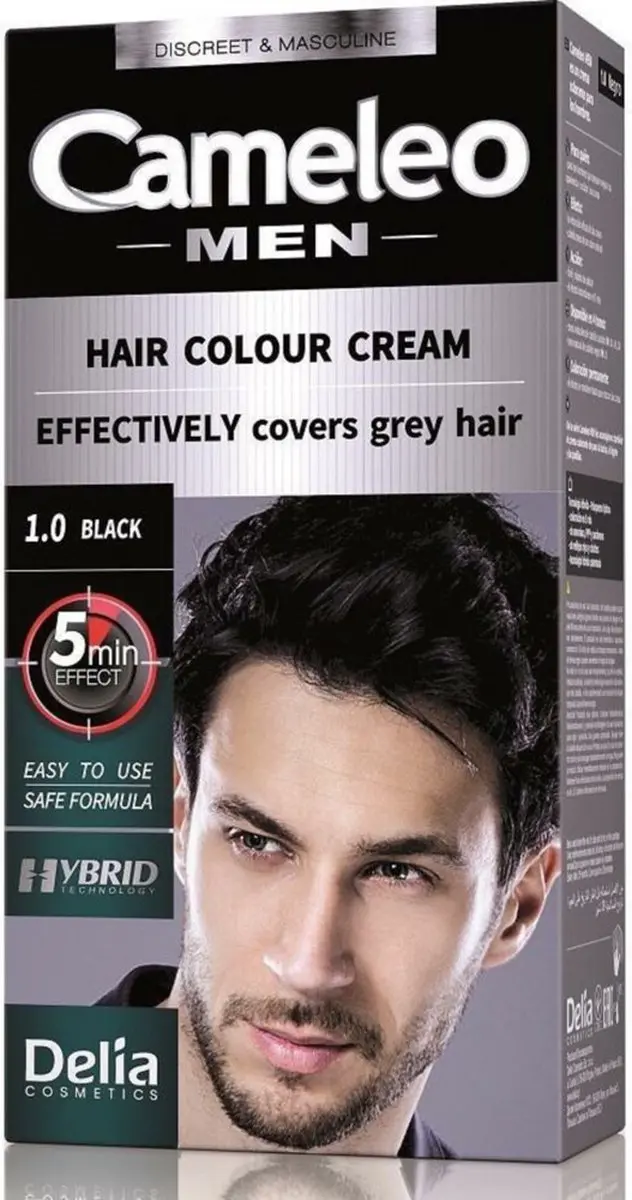 Cameleo Men Hair Color Cream 1.0 Zwart - afbeelding 2 van 6