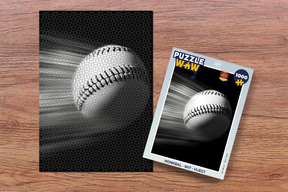 PuzzleWow Honkbal Legpuzzel 1000 Stuks - Wit