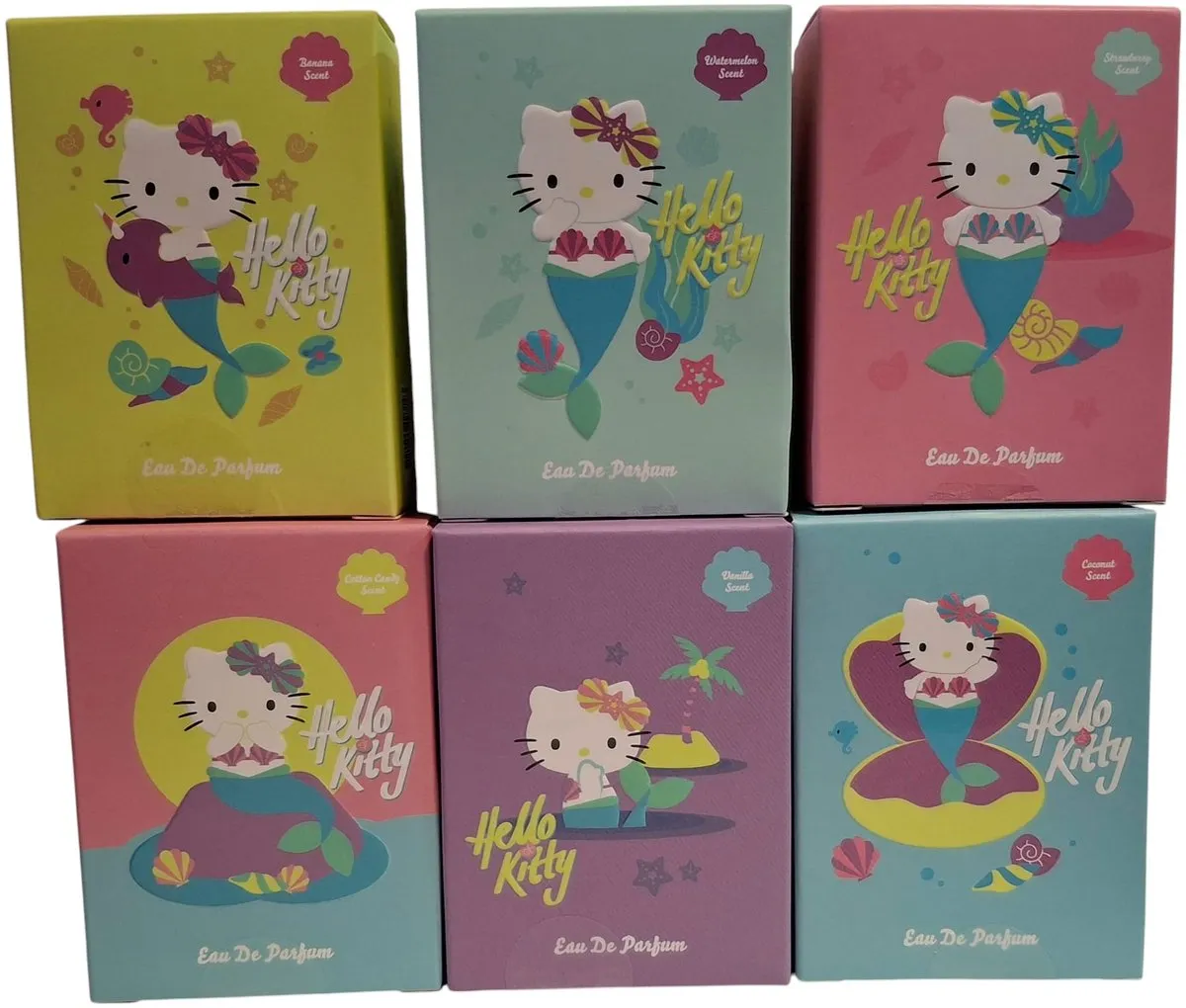 Hello Kitty Mermaid Parfum set 6 stuks voor kinderen - 6x15ml - Meisjes