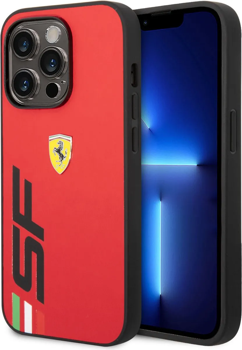 Ferrari PU Leer iPhone 14 Pro Hoesje