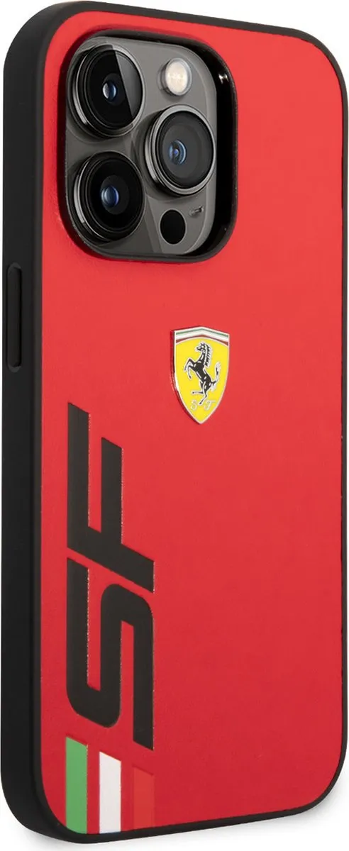 Ferrari PU Leer iPhone 14 Pro Hoesje - Rood - MagSafe