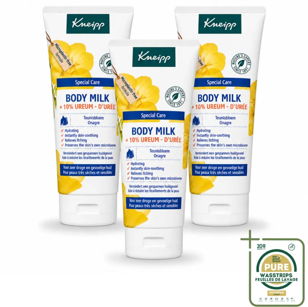 3 x Kneipp - Body milk - Special Care - Met 10 % ureum - Voor zeer droge & gevoelige huid - 200 ml - Gevoelige Huid Verzorging - Droge Huid Verzorging - Jeukverlichting - Ureum Bodymilk - Huidbarrière Herstellen