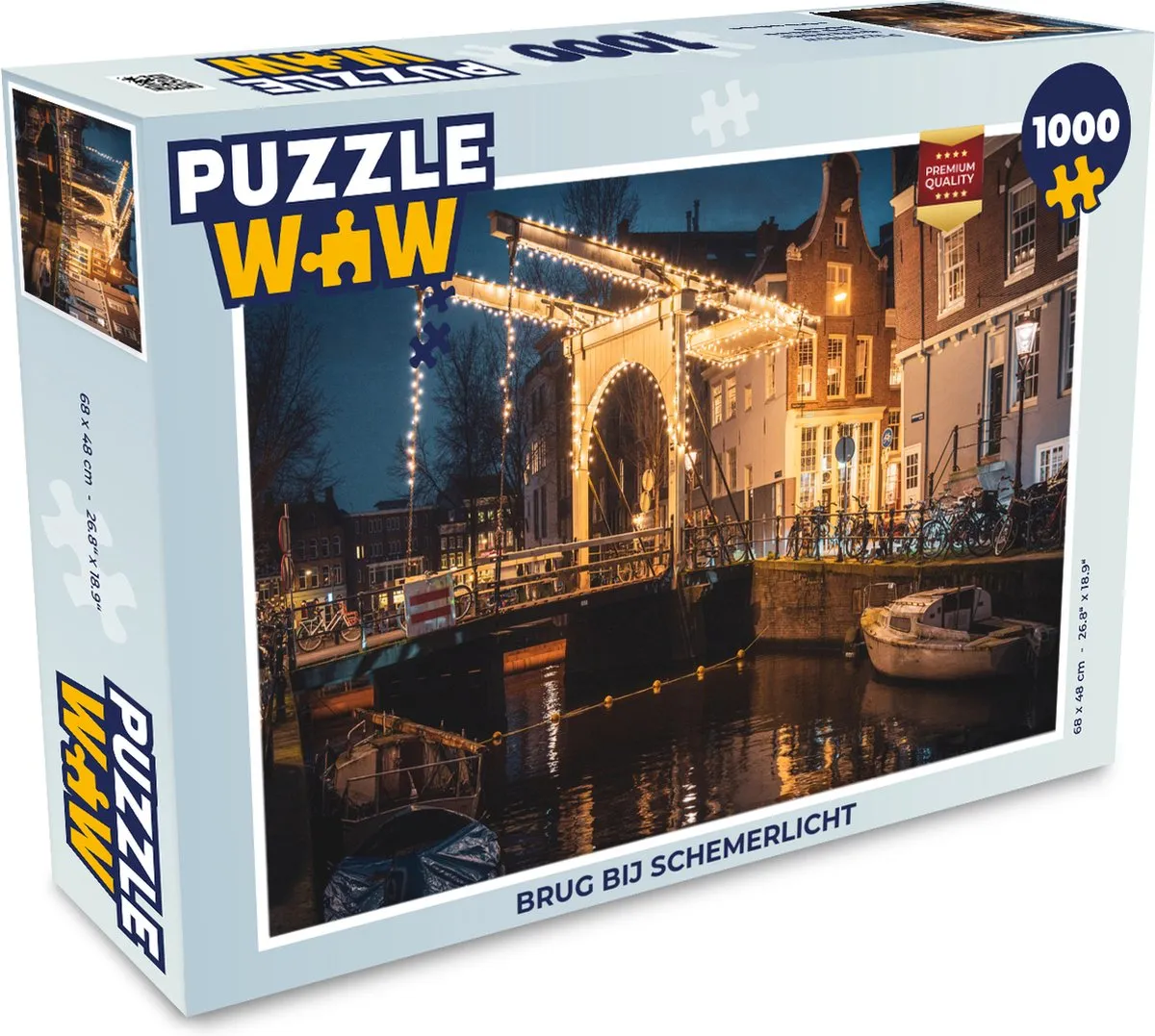 PuzzleWow Legpuzzel Brug bij schemerlicht 1000 Stuks - Multicolor