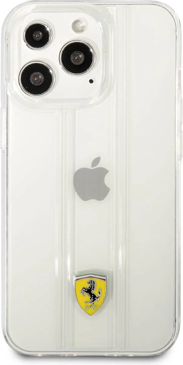 Ferrari 3D Stripes Backcover iPhone 13 Pro Max - Transparant