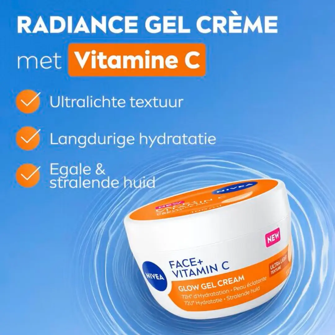 NIVEA Face+ Vitamin C Glow Gel Cream 100ml - afbeelding 6 van 6