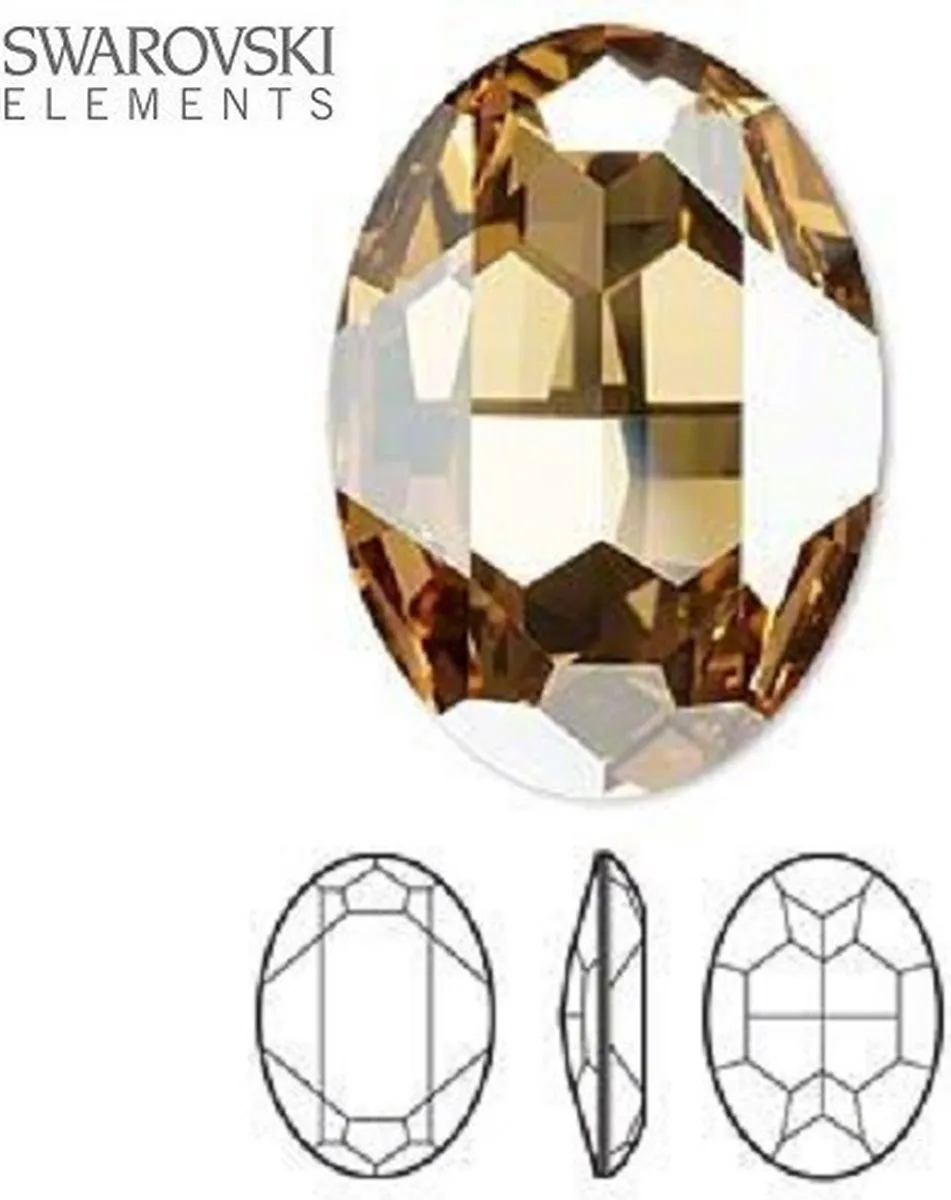 Swarovski Elements Crystal Golden Shadow Ovaal Steen 30x22mm