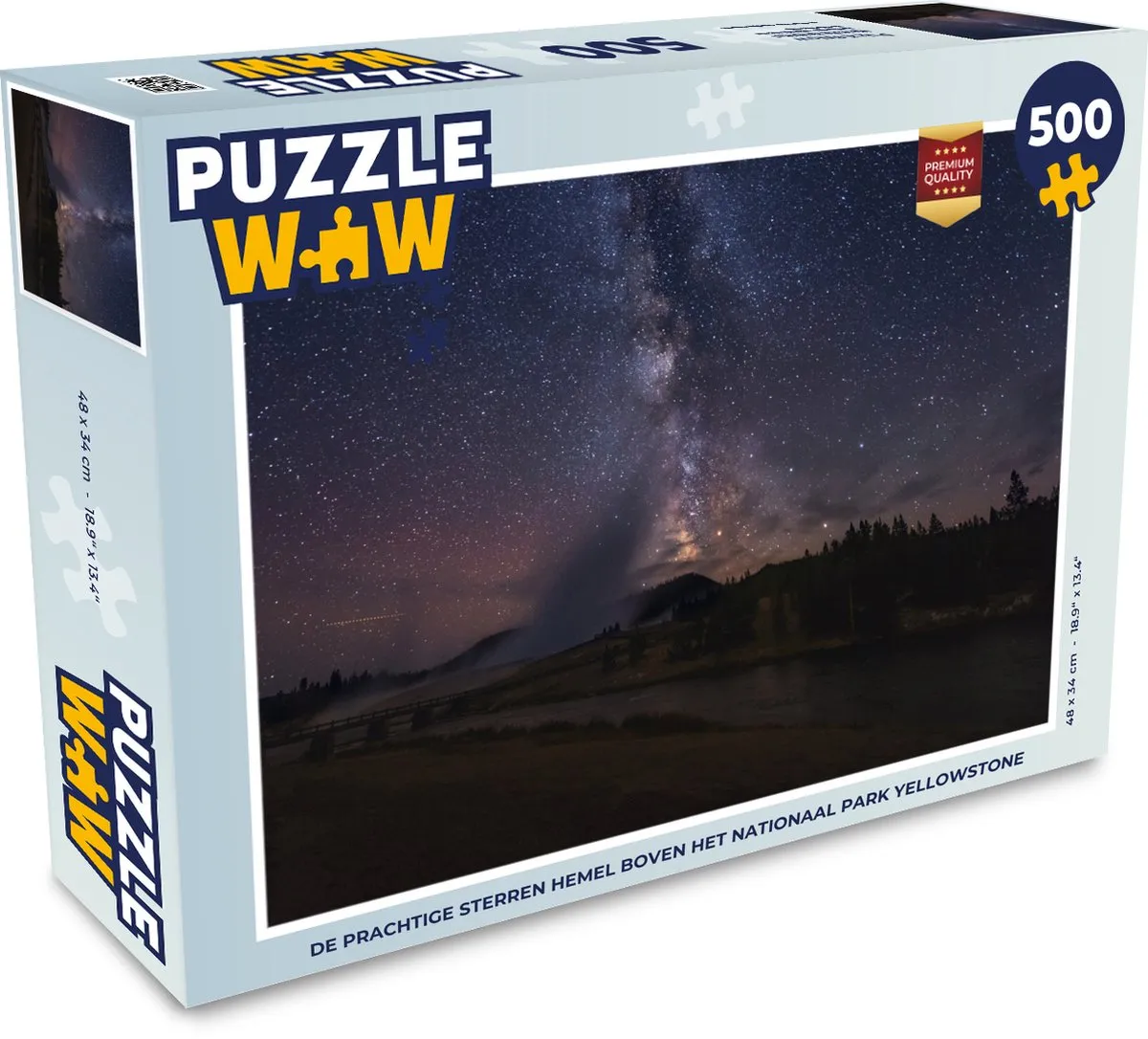 PuzzleWow De Prachtige Sterrenhemel Yellowstone Legpuzzel 500 Stuks - Multicolor