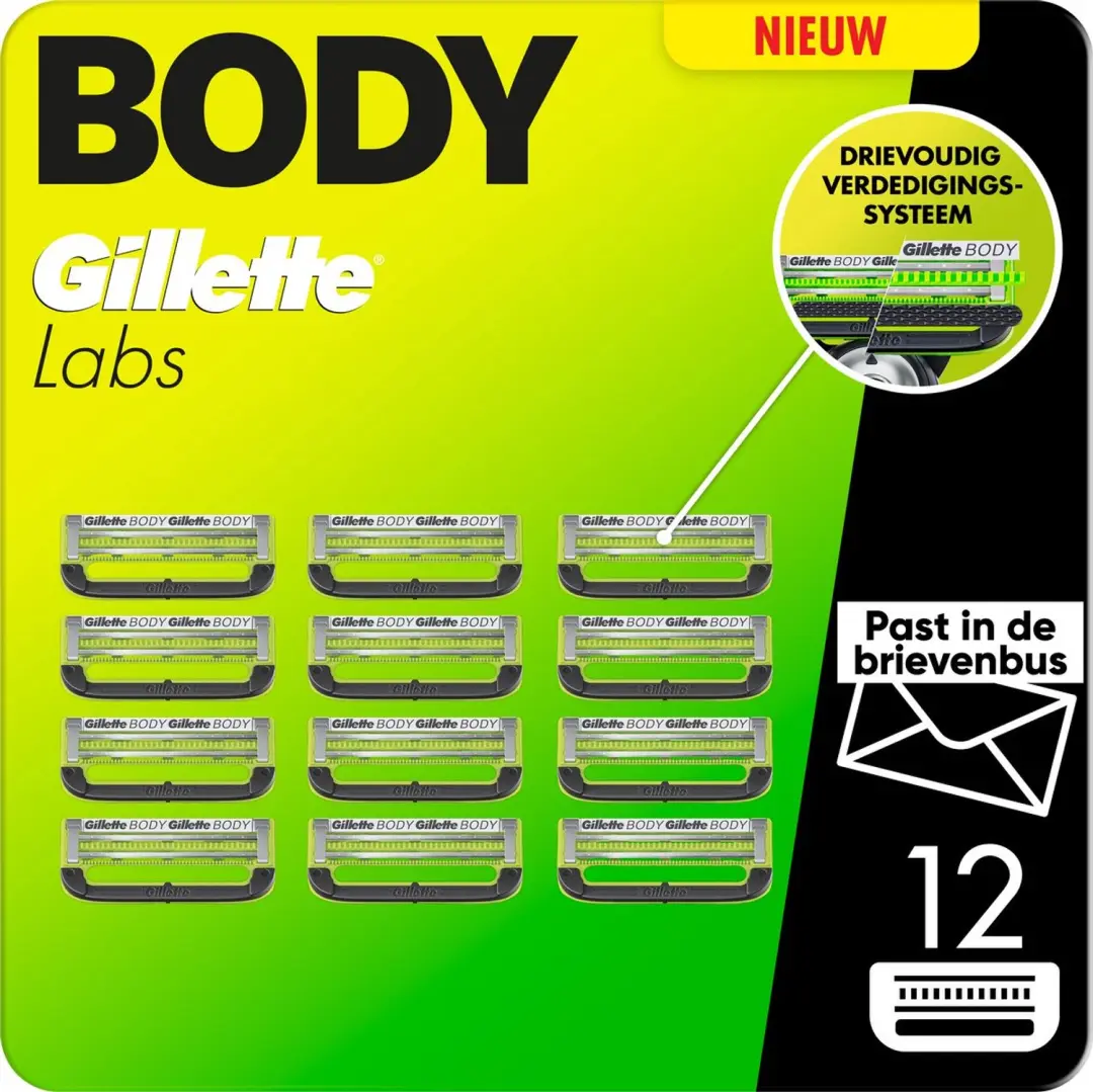 Gillette Labs Body Scheermesjes 12 Stuks