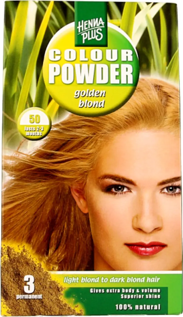 Hennaplus Colour Powder 50 Golden Blond - 100g - afbeelding 2 van 5