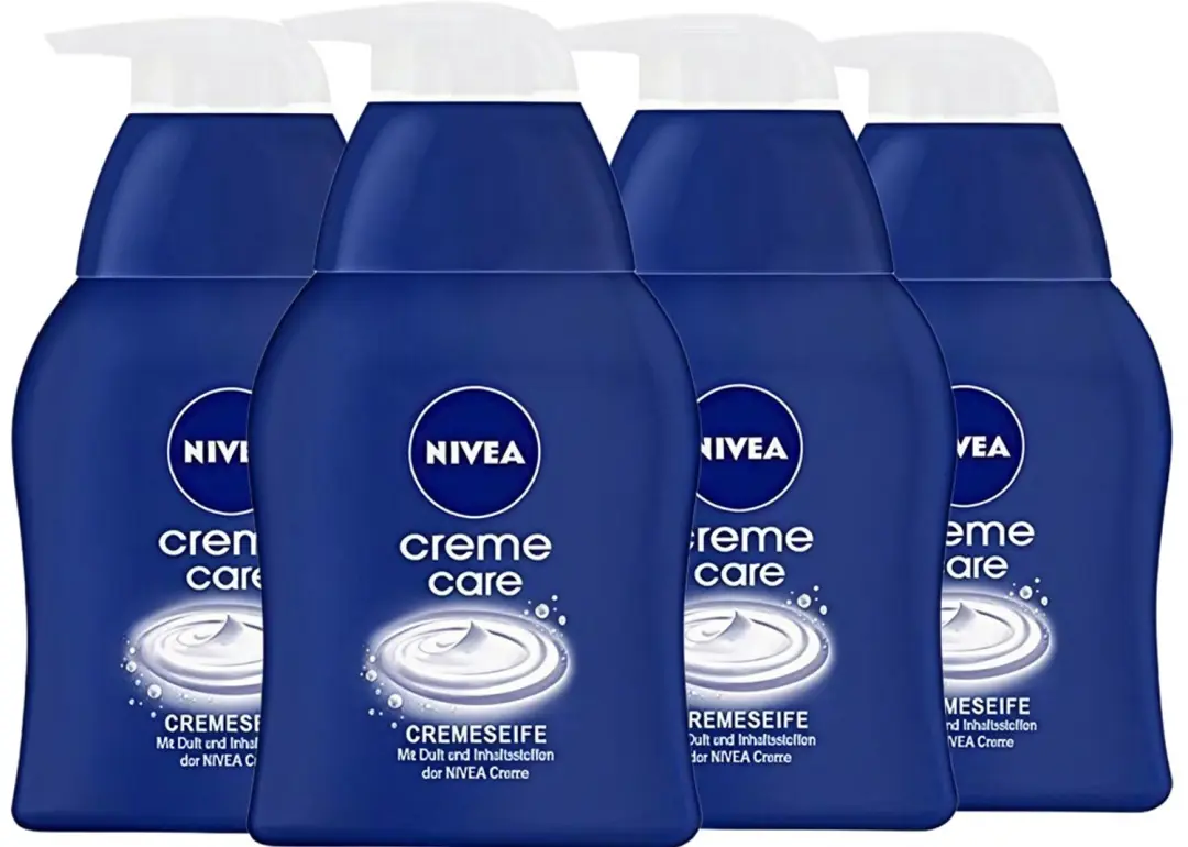NIVEA Handzeep Crème Care - 4 x 250 ml - Pomp