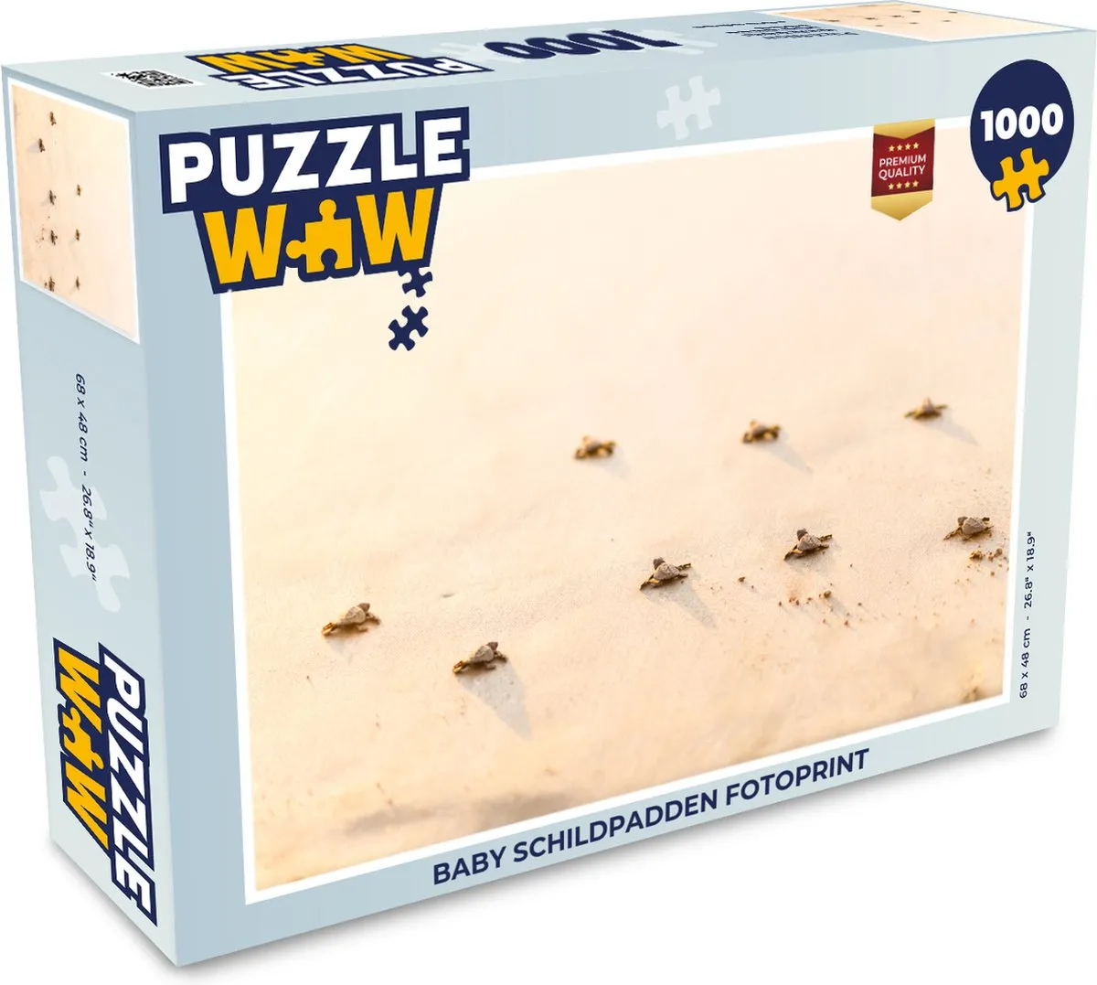 PuzzleWow Baby Schildpadden Fotoprint Legpuzzel 1000 Stuks - Multicolor