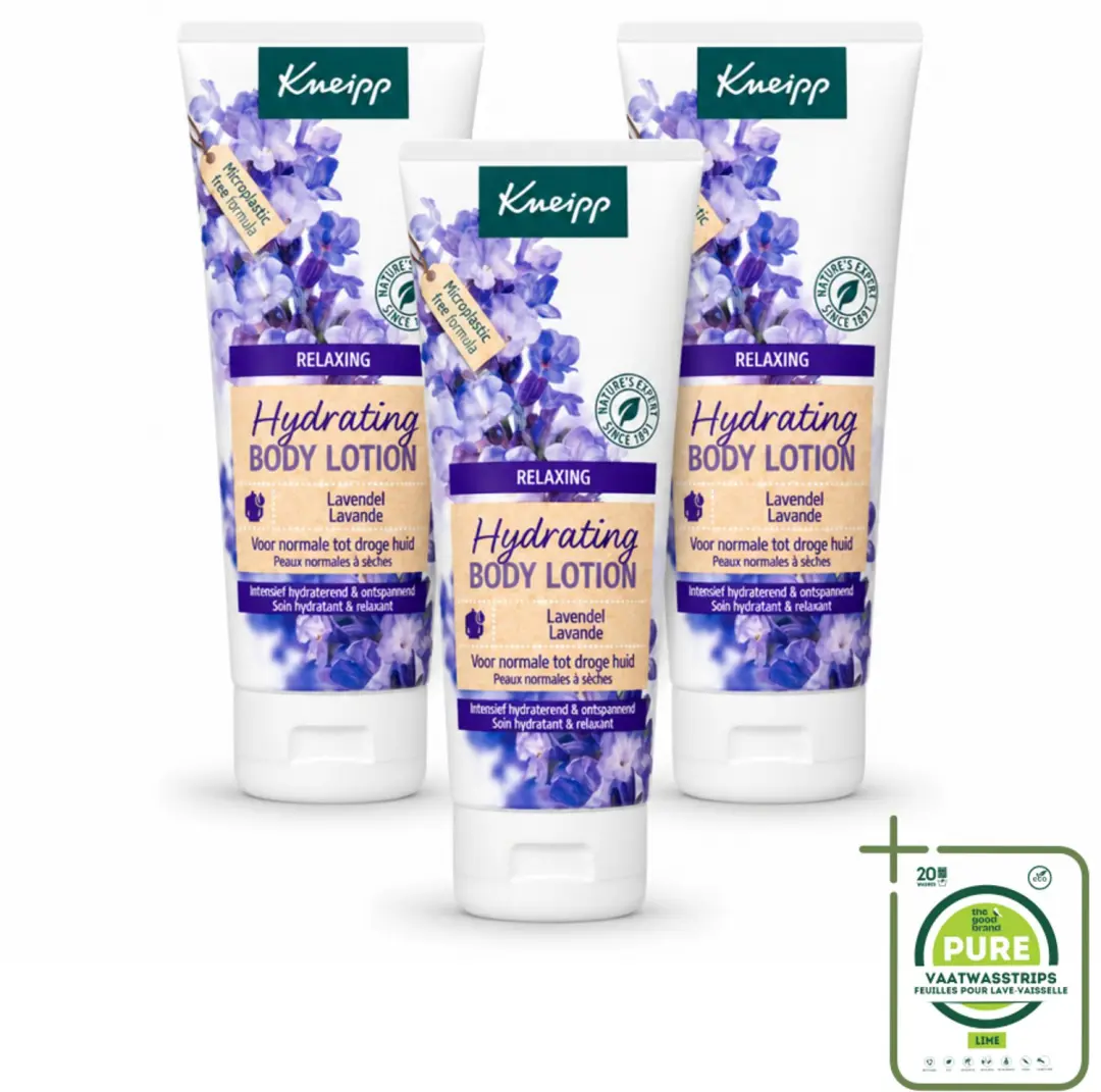 3 x Kneipp - Body lotion - Relaxing - Lavendel - Bloemige geur - 200 ml - Grootverpakking - Kneipp Bodylotion Lavendel - Ontspannende Bodylotion - Huidverzorging - Rustgevende Geur - Natuurlijke Huidverzorging
