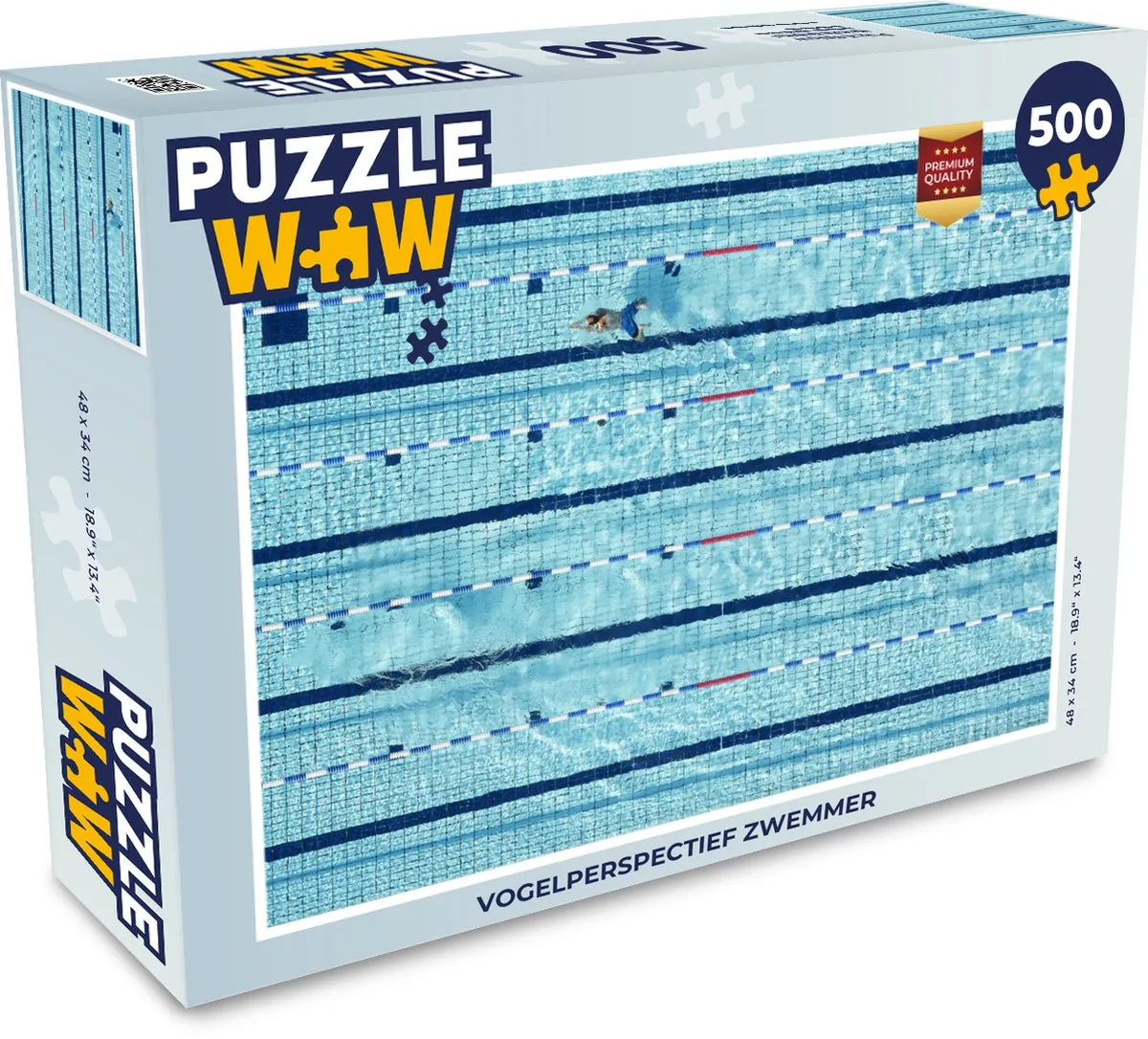PuzzleWow Zwemmer Legpuzzel 500 Stuks - Multicolor