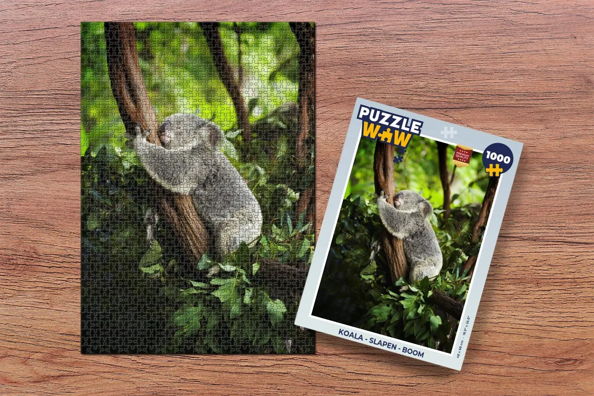 PuzzleWow Koala Slapen Boom Legpuzzel 1000 Stuks - Multicolor