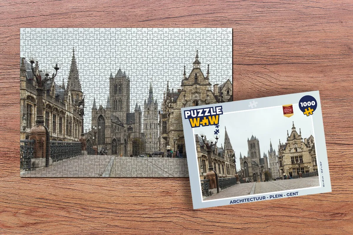 PuzzleWow Architectuur Plein Gent Legpuzzel 1000 Stuks - Multicolor