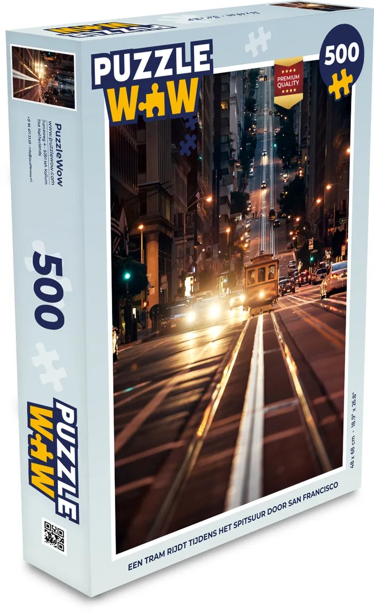 PuzzleWow San Francisco Tram Legpuzzel 500 Stuks - Multicolor