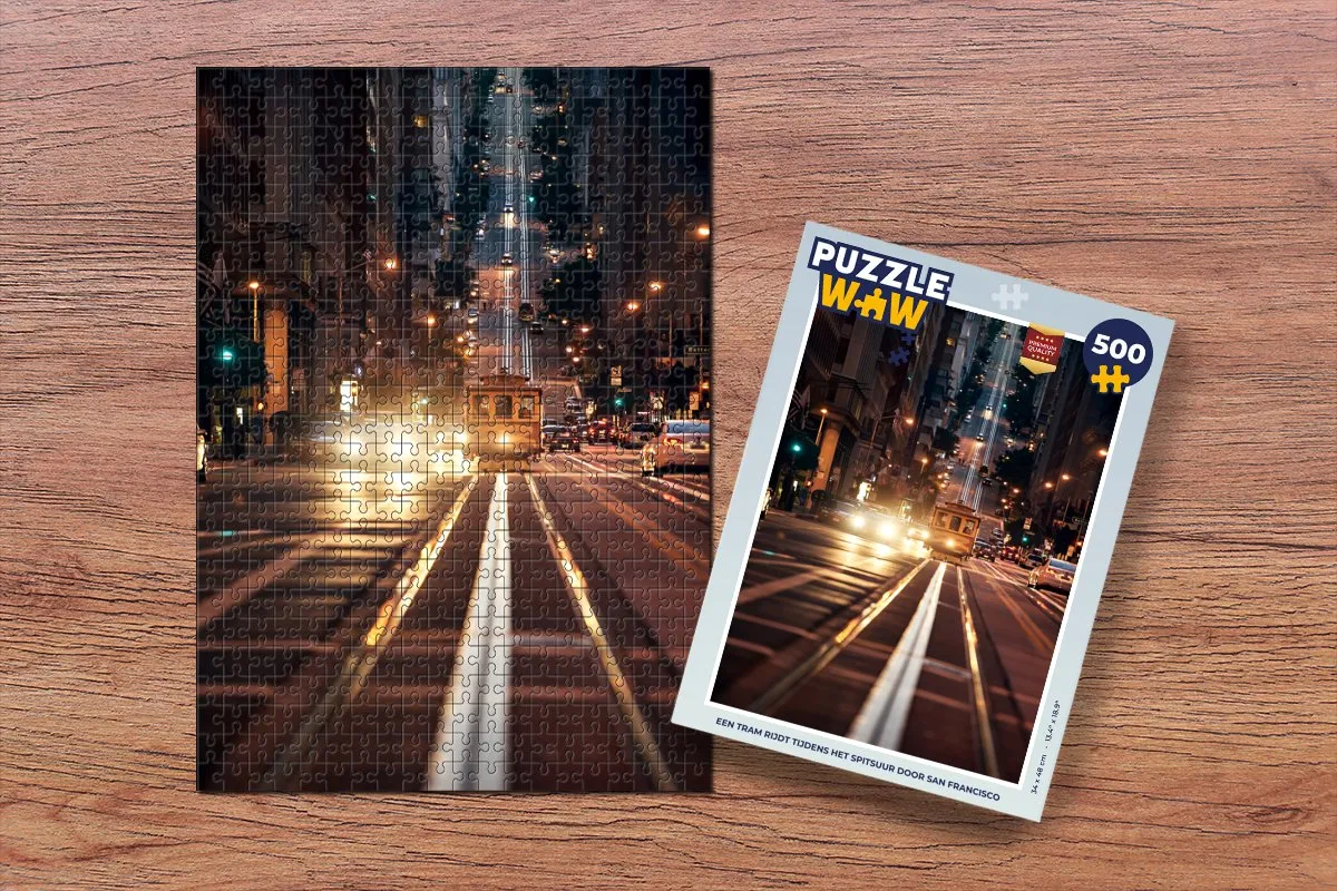 PuzzleWow San Francisco Tram Legpuzzel 500 Stuks - Multicolor