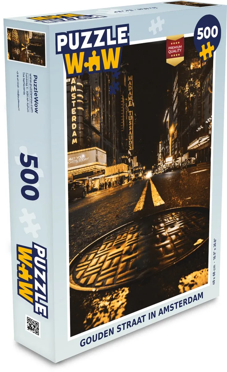PuzzleWow Amsterdam Straten Legpuzzel 500 Stuks