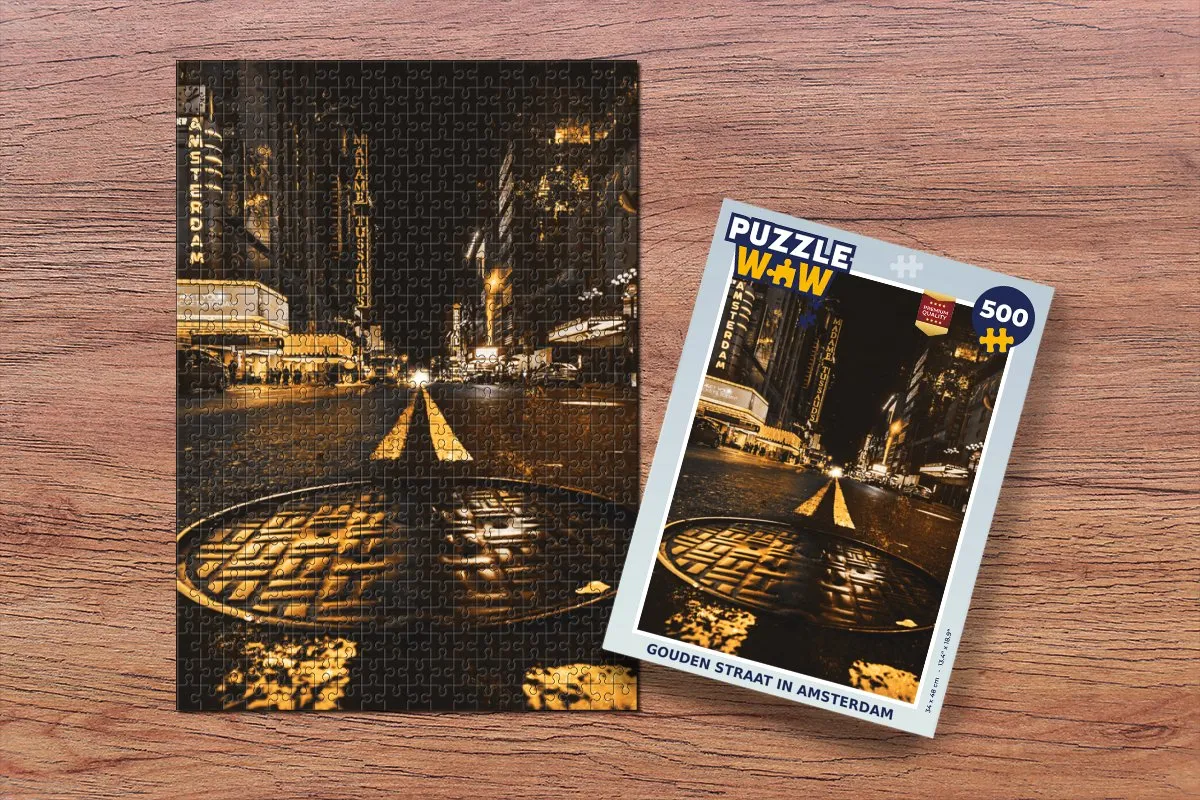 PuzzleWow Amsterdam Straten Legpuzzel 500 Stuks - Multicolor