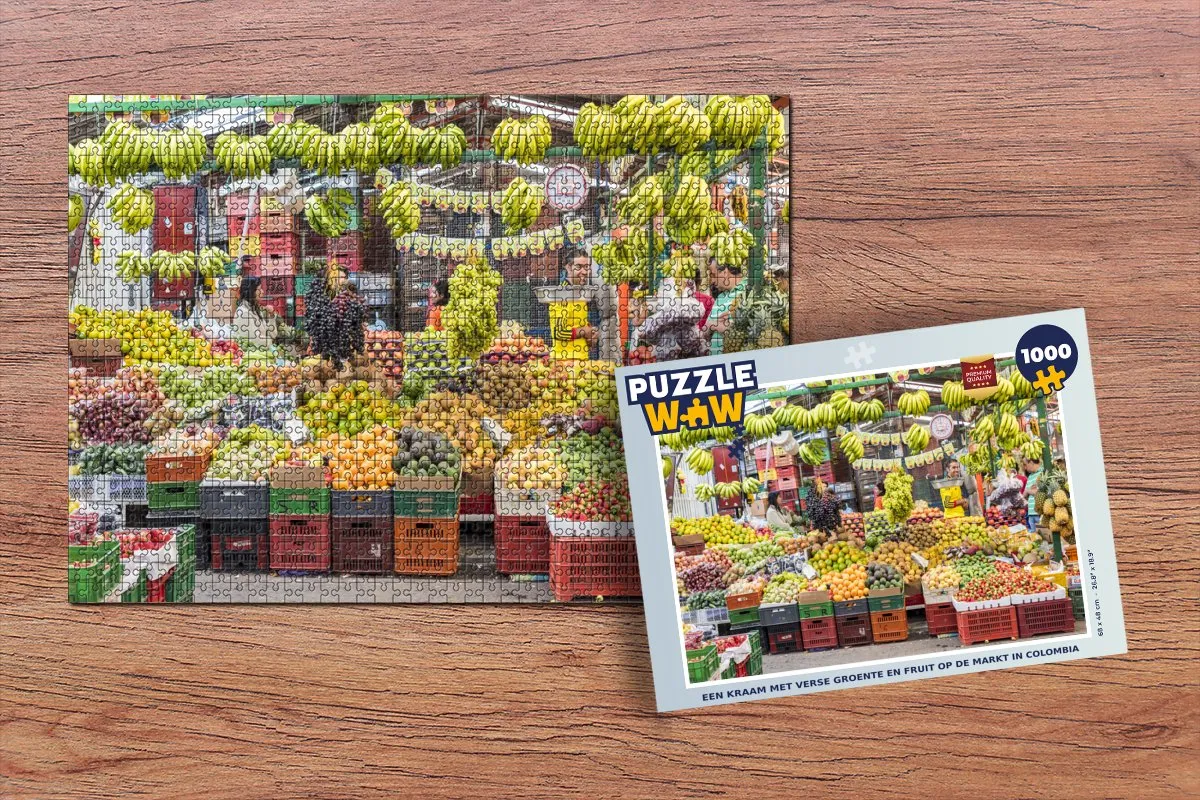 PuzzleWow Marktpuzzel 1000 Stuks - Multicolor