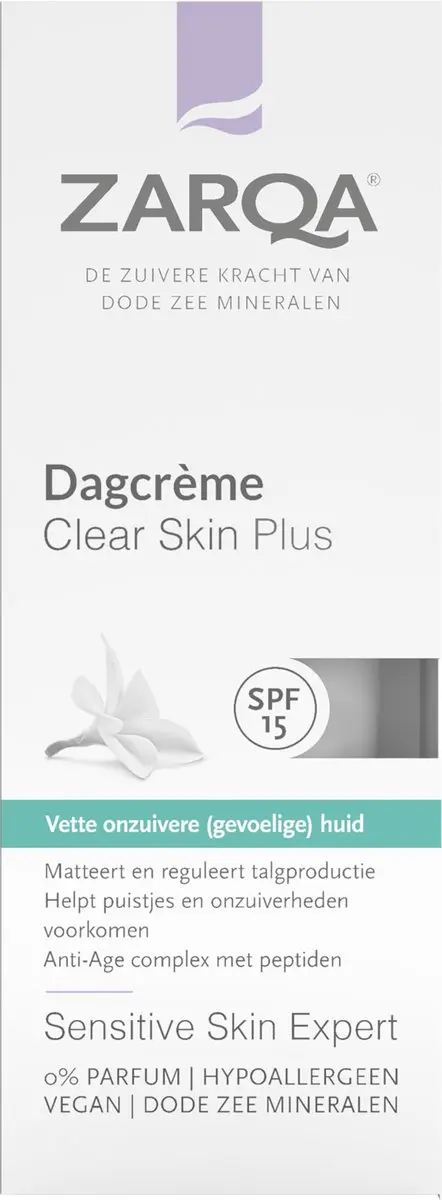 Zarqa Sensitive Dagcrème Clear Skin Plus 50ml - afbeelding 3 van 3