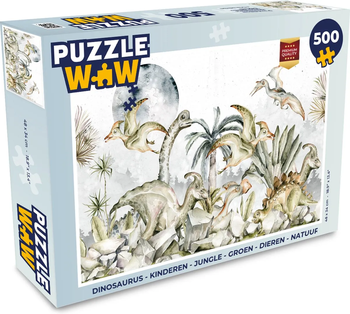 PuzzleWow Dinosaurus Puzzel 500 Stuks