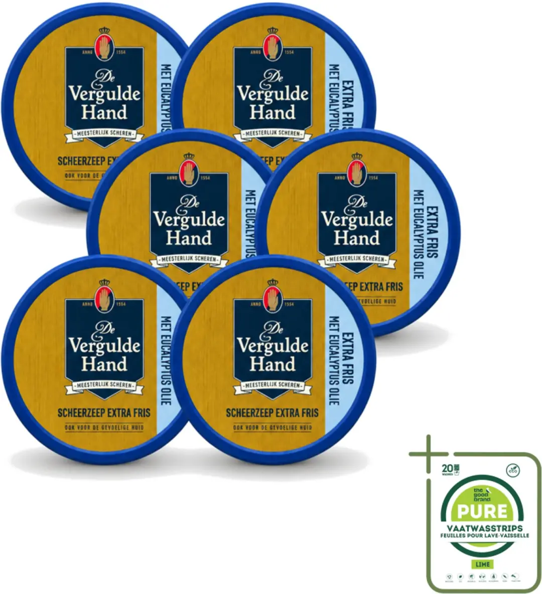 6 x Vergulde Hand