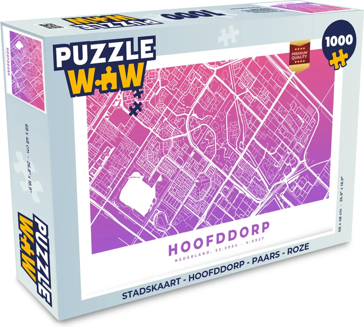PuzzleWow Stadskaart Hoofddorp Legpuzzel 1000 Stuks